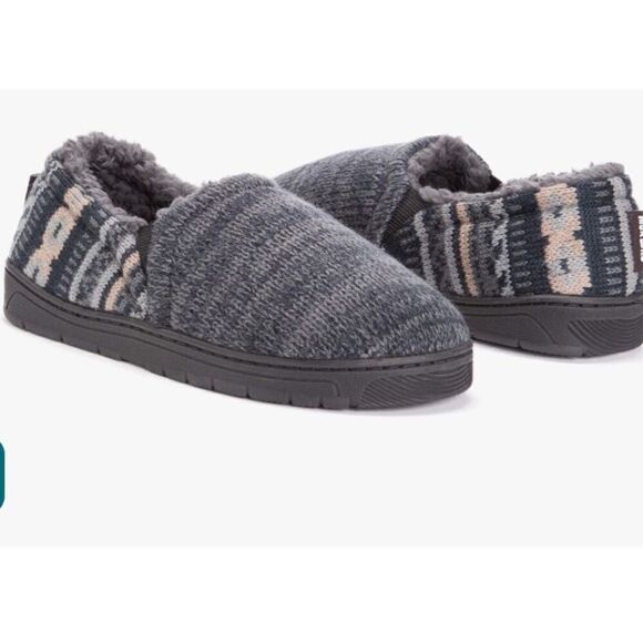 MUK LUKS MEN’S MEDIUM (10-11) CHRISTOPHER Slippers in DARK SAPPHIRE/PEWTER - Picture 9 of 12